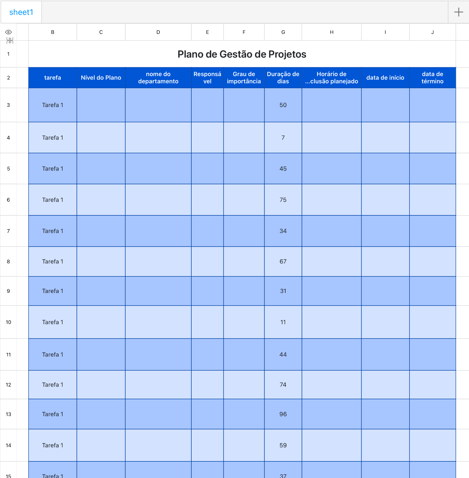 Plano de Gestão de Projetos